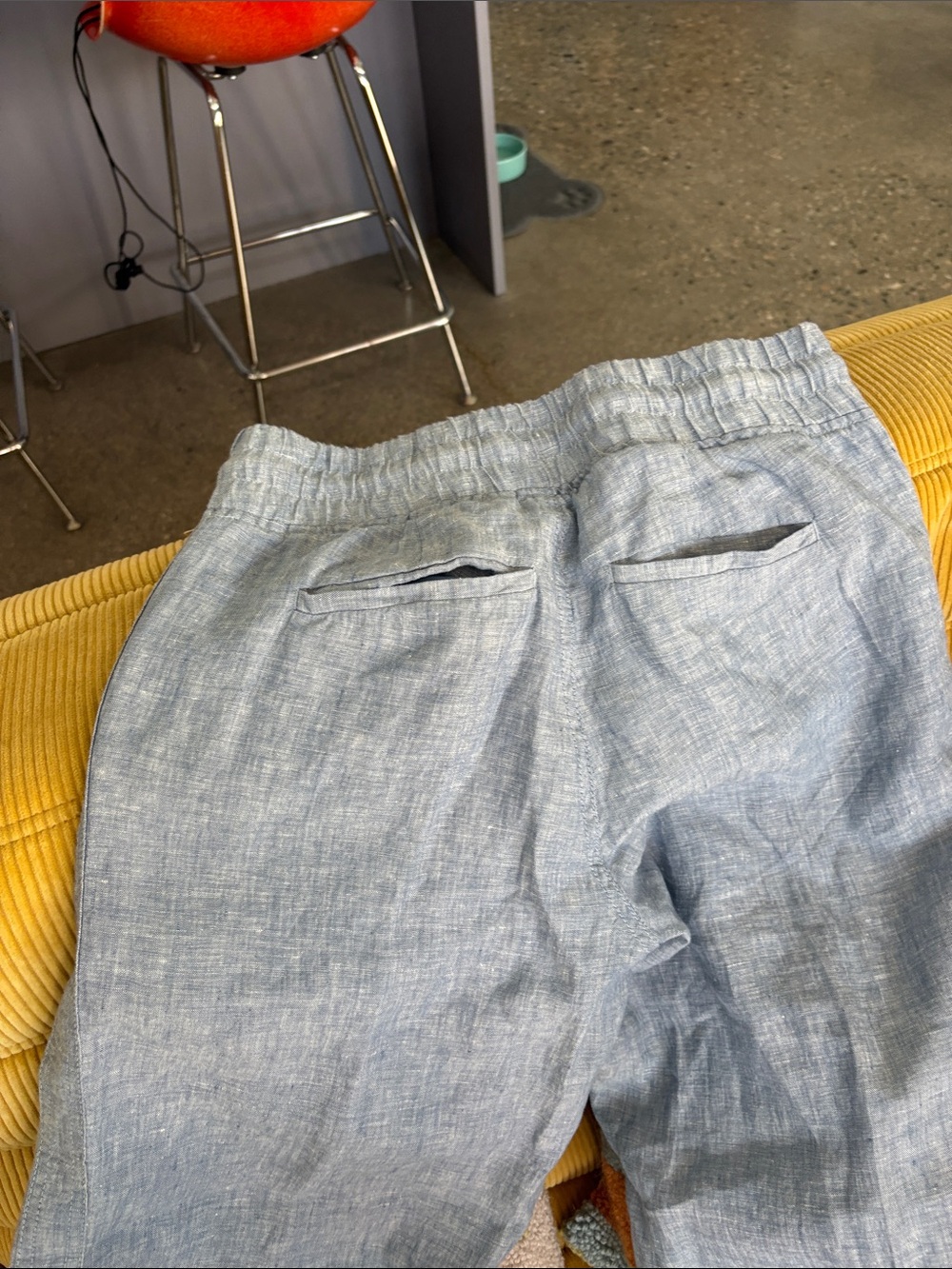 Athleta Light Blue Drawstring Linen-Blend Pants - Picture 5 of 7